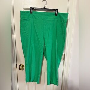 Vibrant Green Cropped Pants EUC KIM ROGERS TUMMY CONTROL no discounts